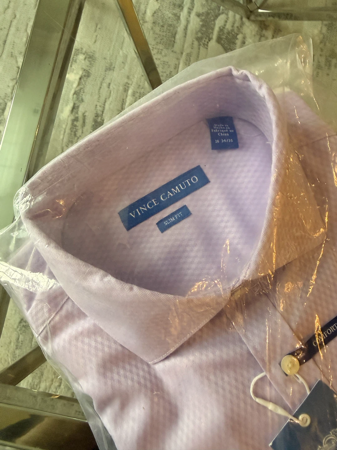 NEW Vince Camuto Men's Dress Shirt - 16 34/35 (Light Purple) - photo 2