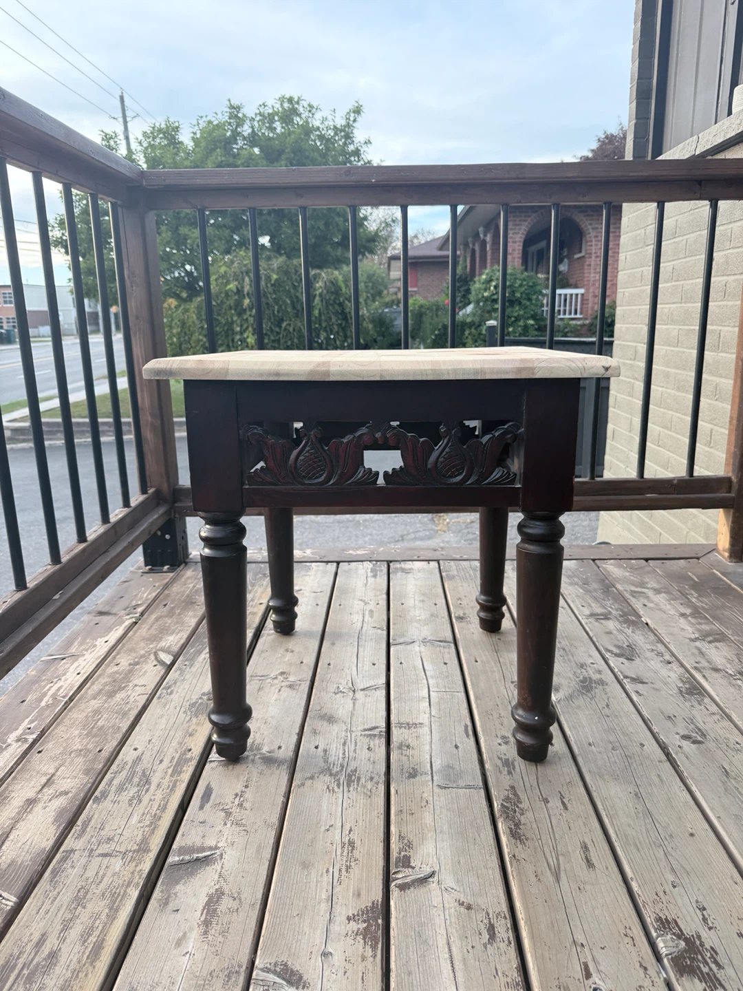 Wooden Side Table with Carved Detailing - photo 4