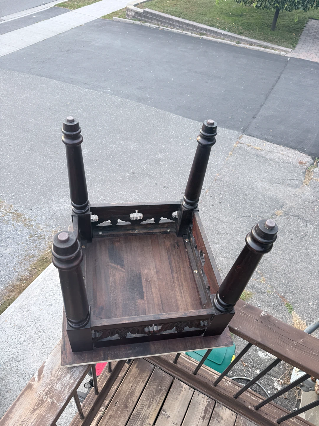 Wooden Side Table with Carved Detailing - photo 5