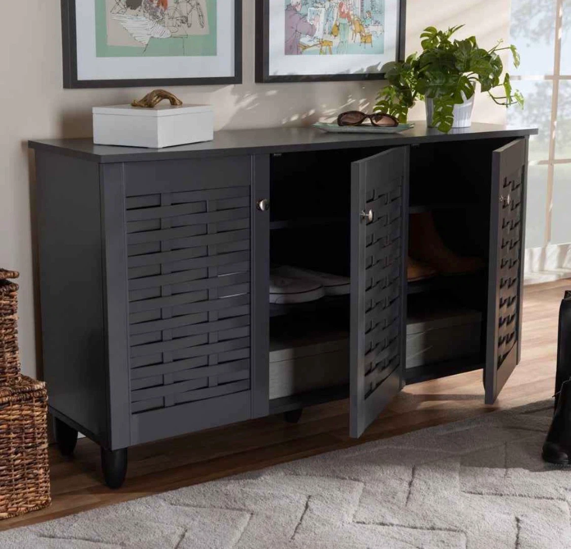 New Gray Shoe Storage Cabinet Console Table - photo 2
