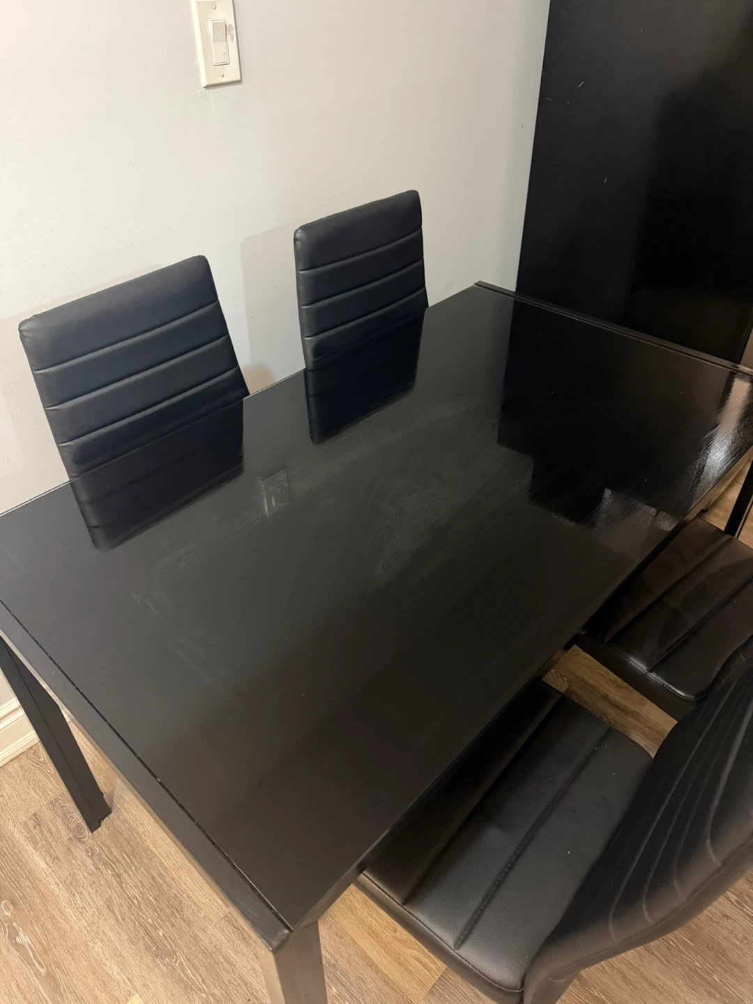 Black Dining Table with 4 Chairs - photo 3