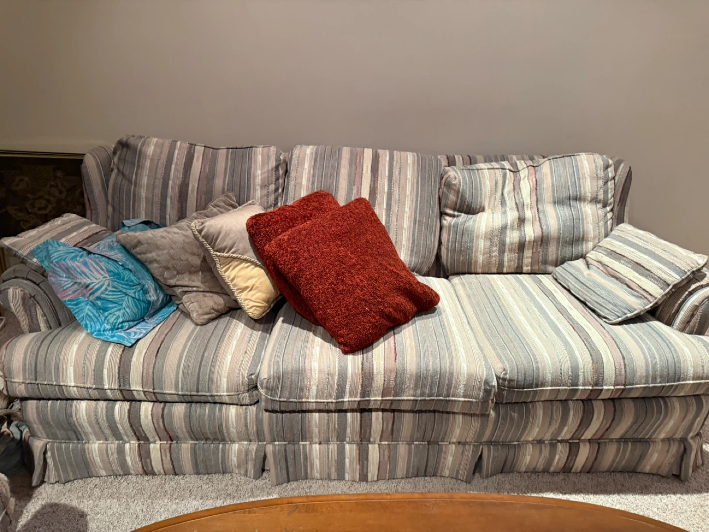 Striped Sofa and Armchair Set - photo 2