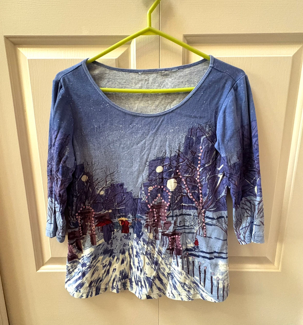 Winter Scene Long-Sleeve Shirt -S