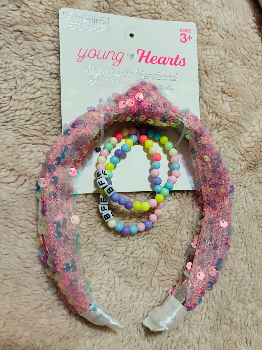 Young Hearts Sequin Headband and BFF Bracelets