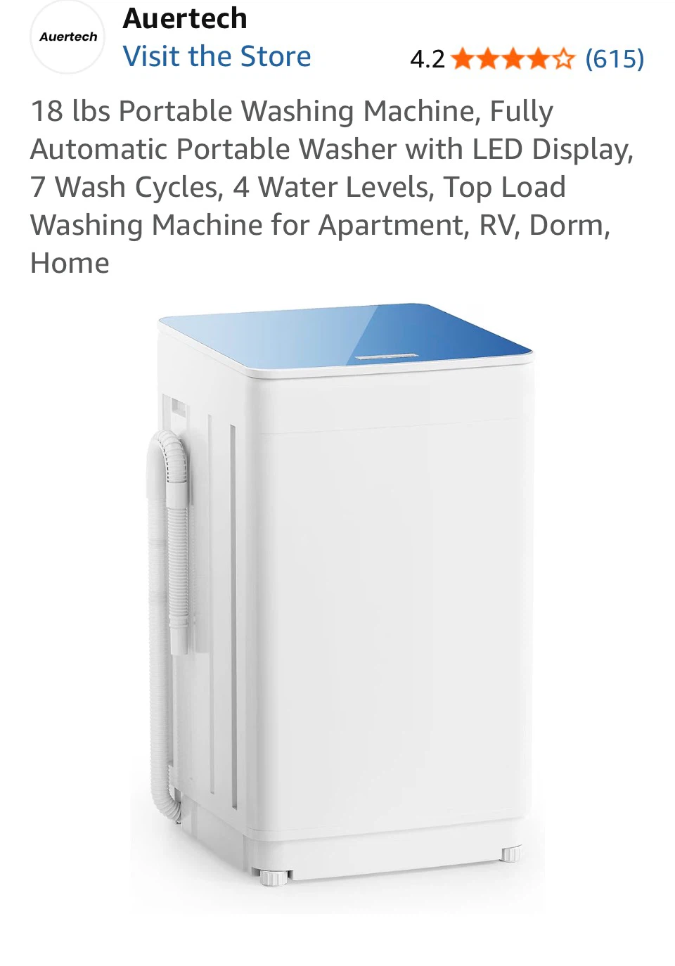 Portable washing machine 18 lbs.