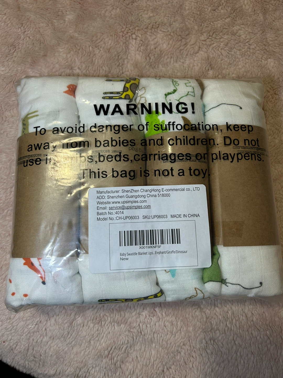 Upsimples Baby Bamboo Muslin Swaddle Blankets