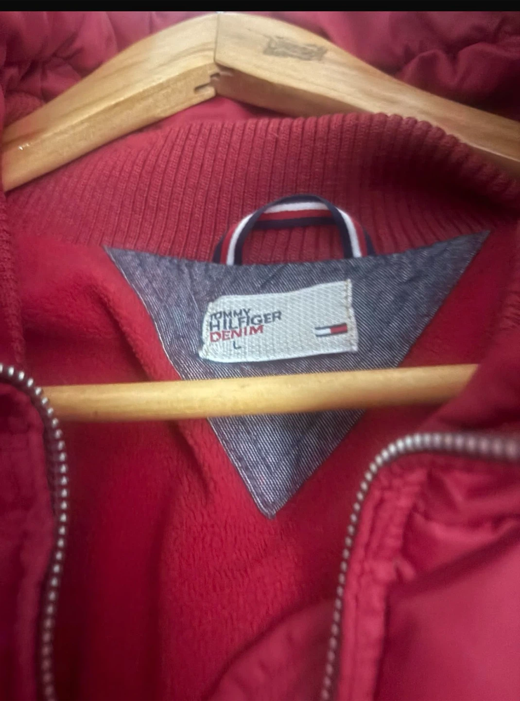 Tommy Hilfiger Denim Red Puffer Jacket