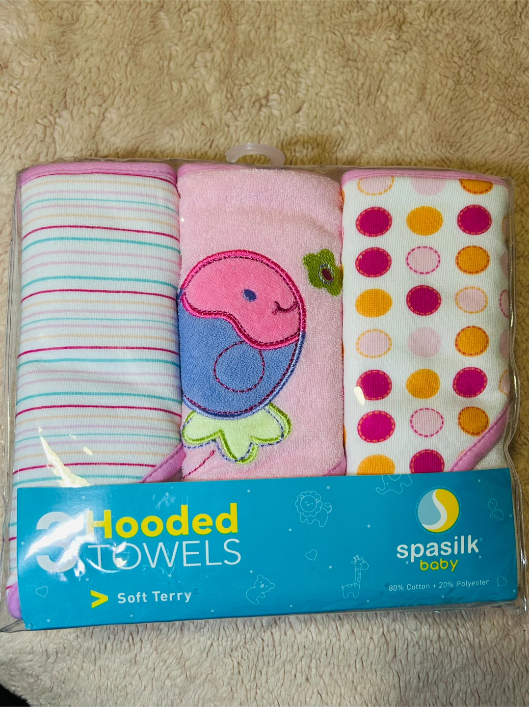 Spasilk Baby Hooded Towels 3-Pack