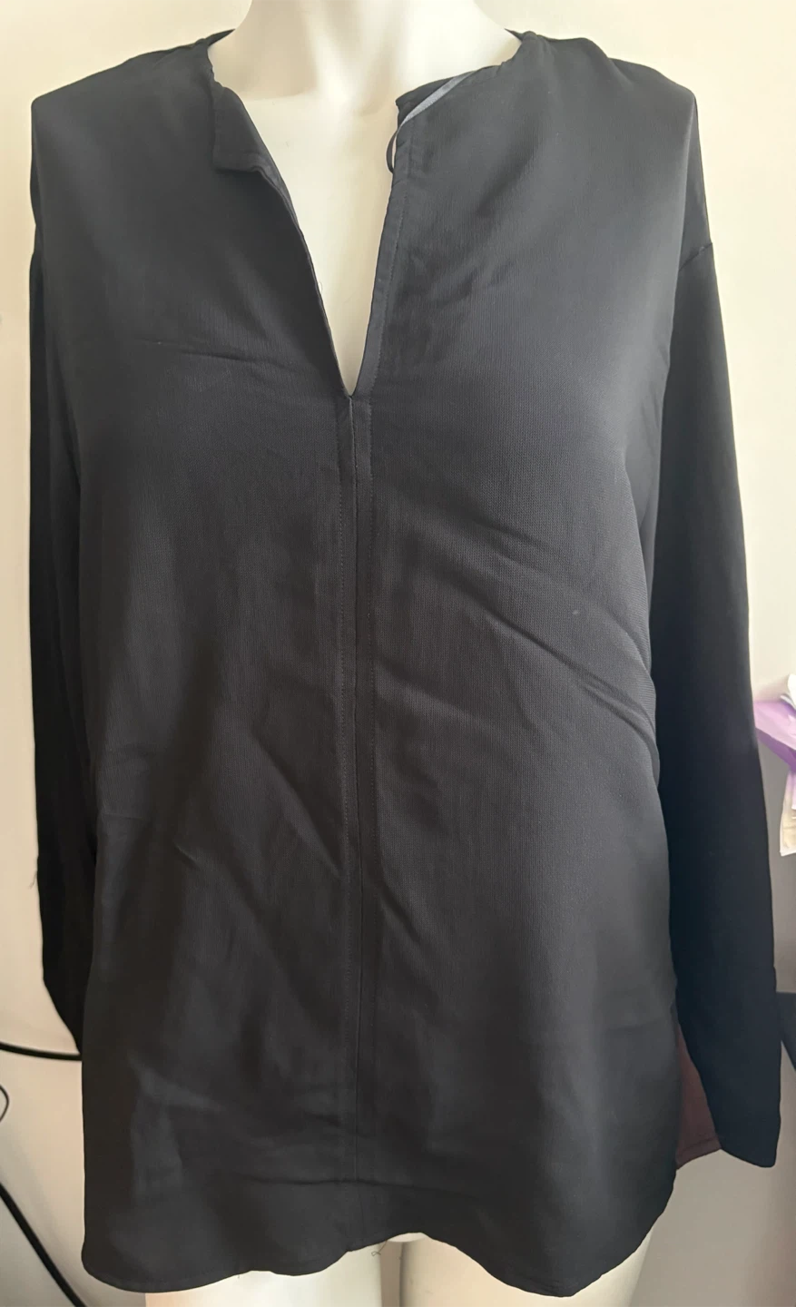 ZARA Black Blouse Size Large Fits Medium
