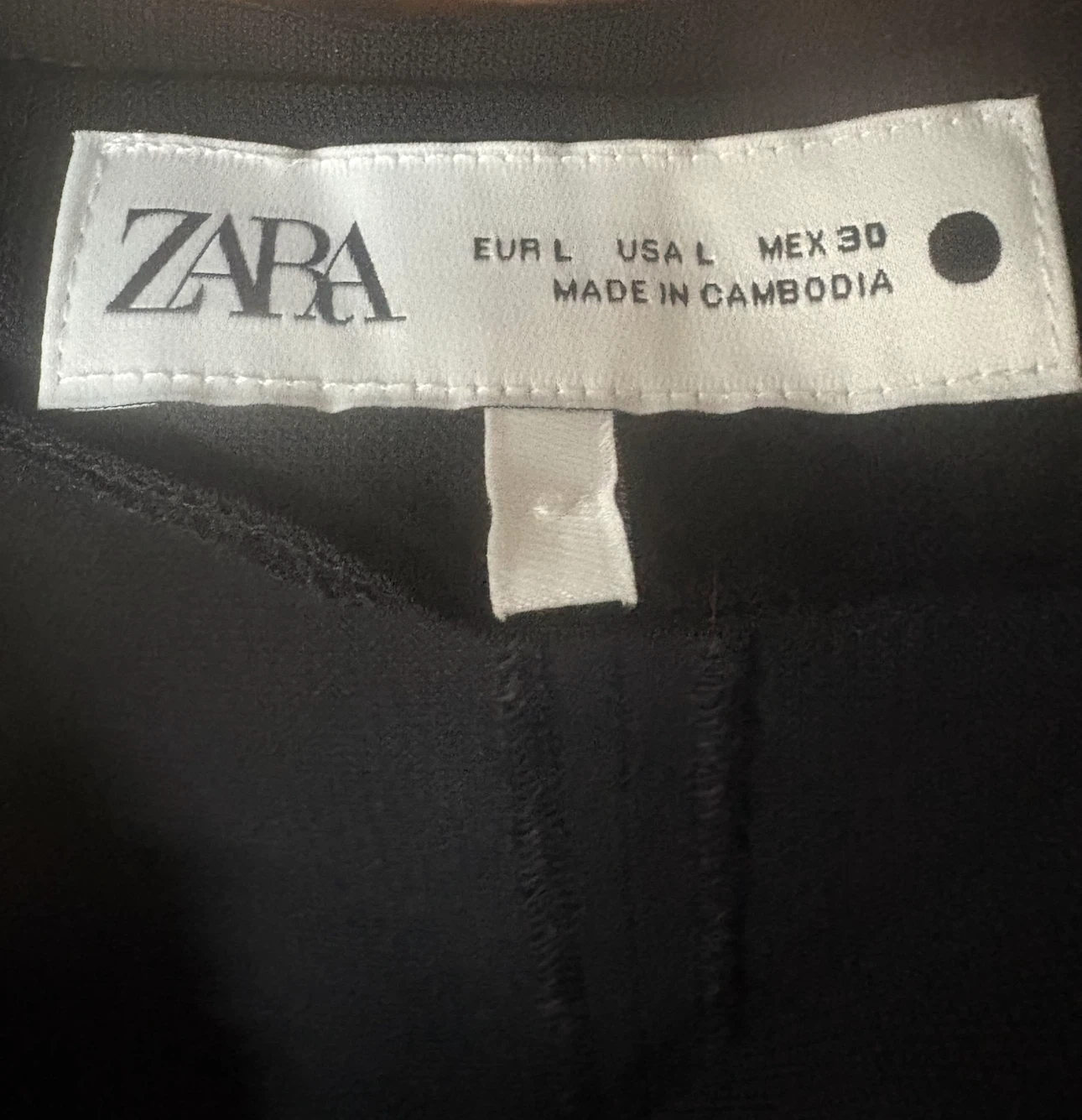 ZARA Black Blouse Size Large Fits Medium - photo 4