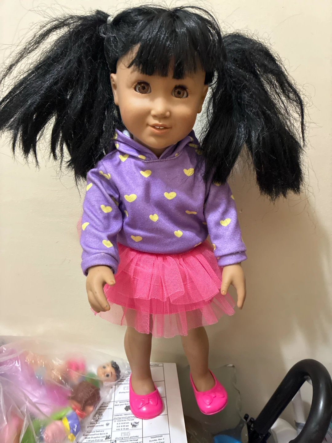 Doll with Heart Hoodie and Pink Tutu