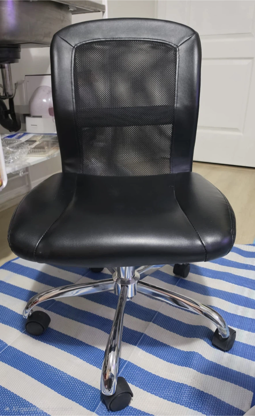 Black Office Chair with Mesh Back