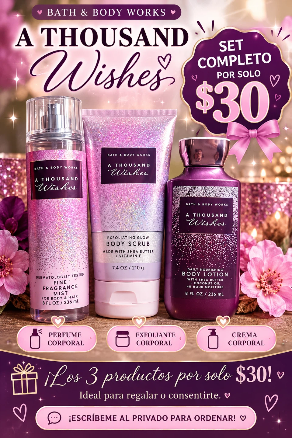 Bath & Body Works A Thousand Wishes 3-Piece Set