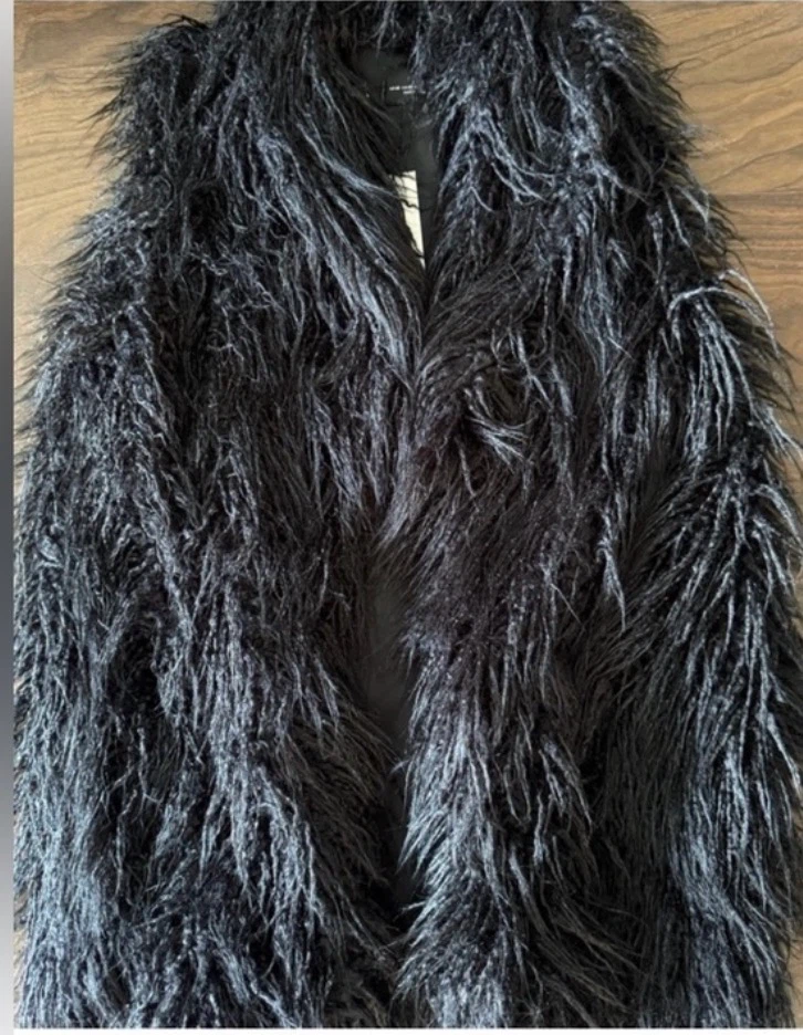 Black Faux Fur Vest - photo 2