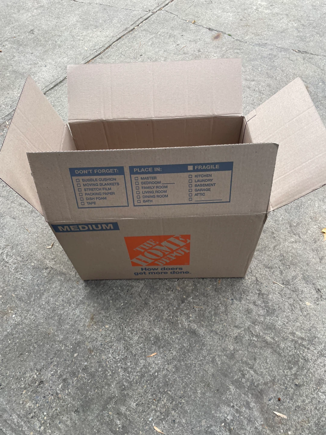 Home Depot Medium Moving Boxes