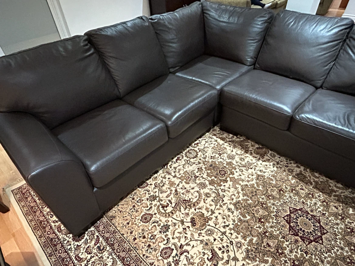 Dark Brown Leather Sectional Sofa