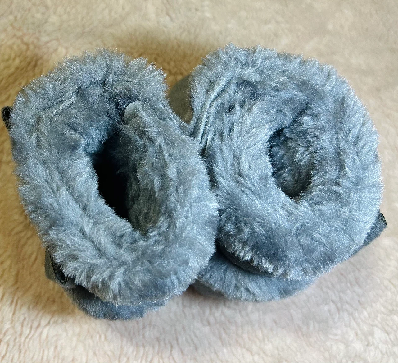 Gray Baby Faux Fur Booties - photo 3