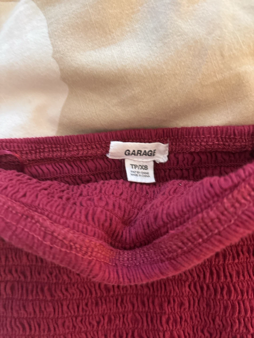 Garage Maroon Shirred Tube Top - photo 2