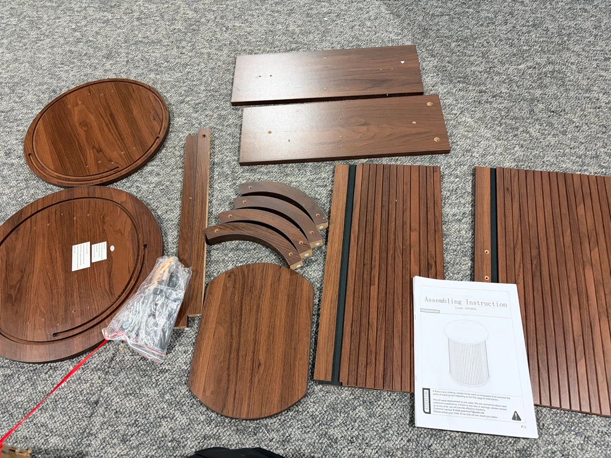Round Fluted End Table, Brown - photo 4