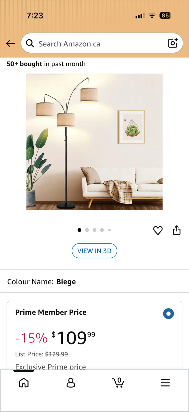 3-Light Dimmable Arc Floor Lamp