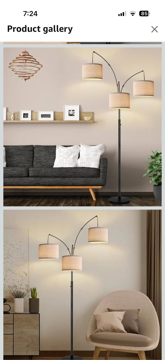 3-Light Dimmable Arc Floor Lamp - photo 5