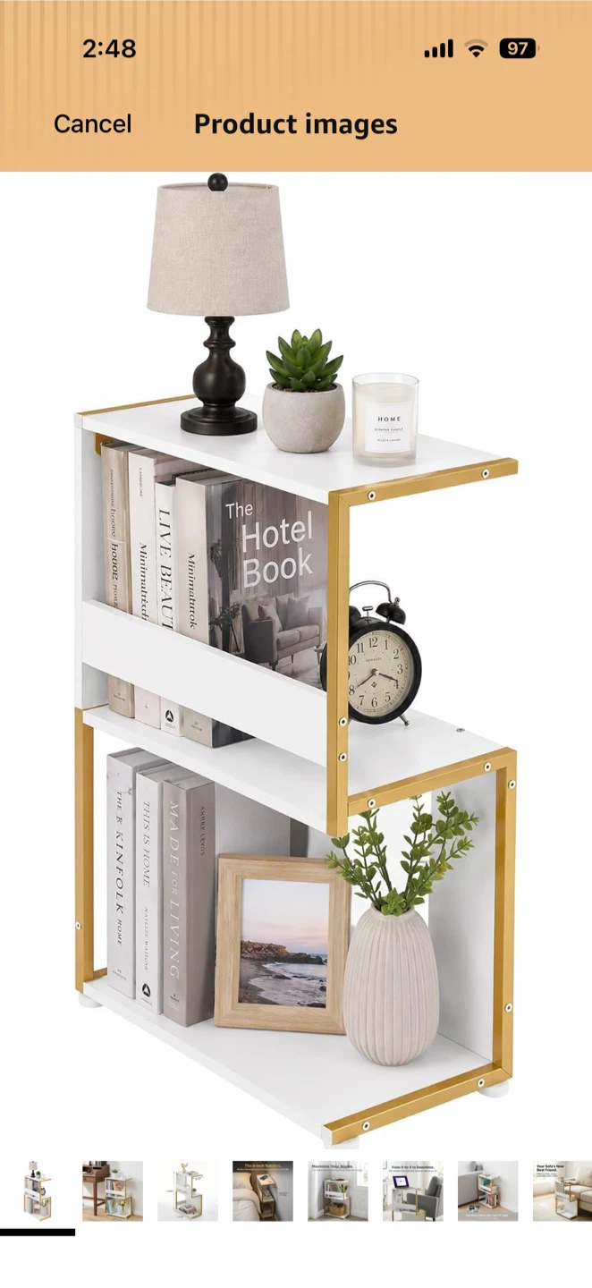 Zexvida S-shaped Bookshelf Champagne Gold - photo 4
