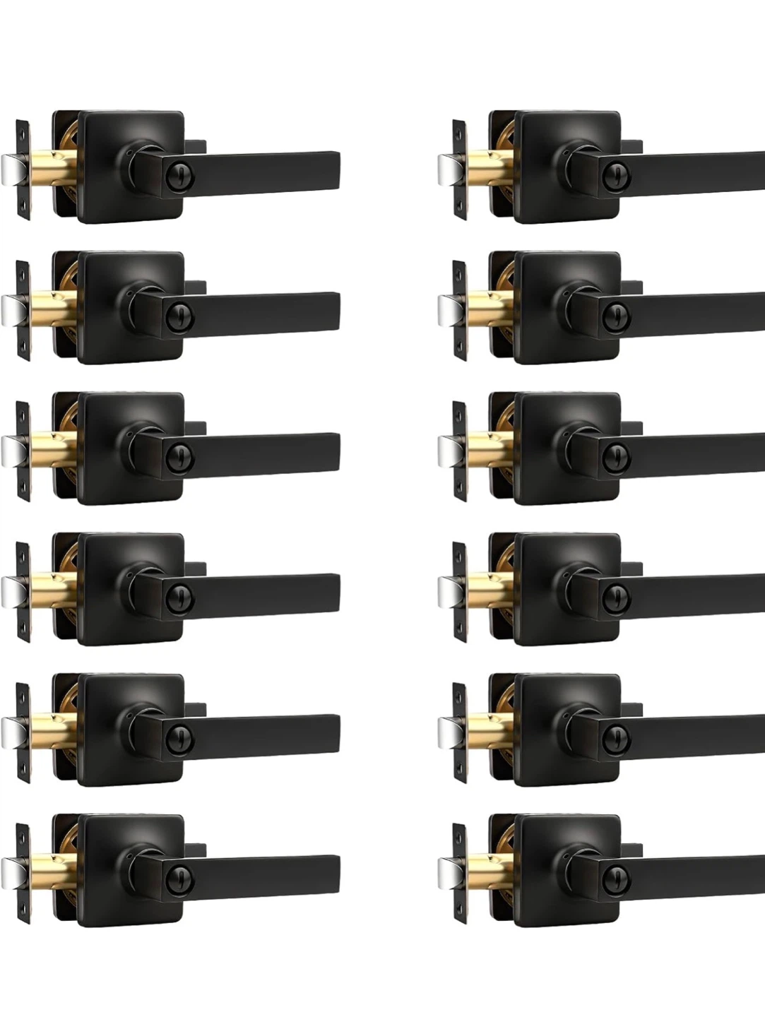 GOBEKOR 12 Pack Matte Black Door Handles