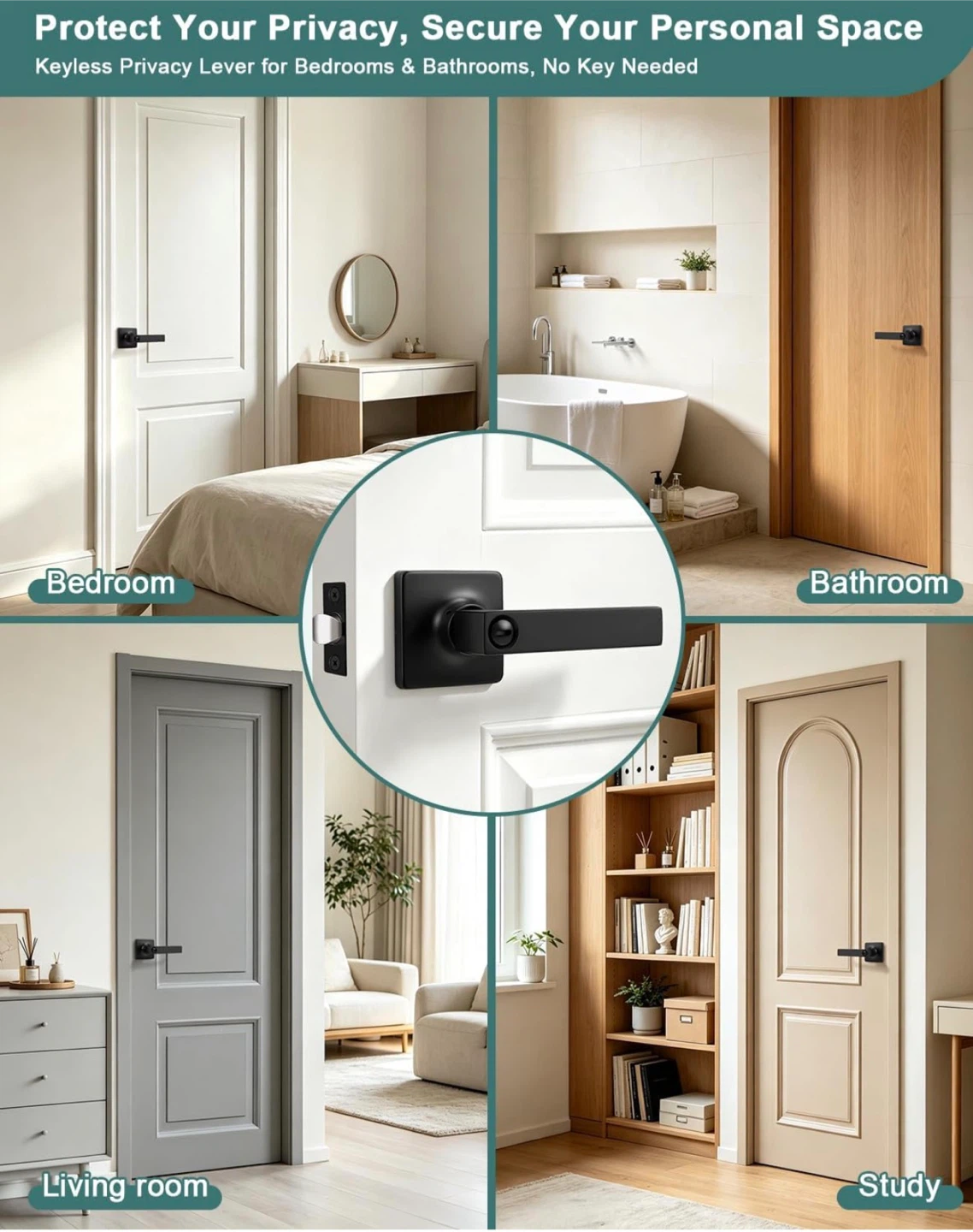 GOBEKOR 12 Pack Matte Black Door Handles - photo 4