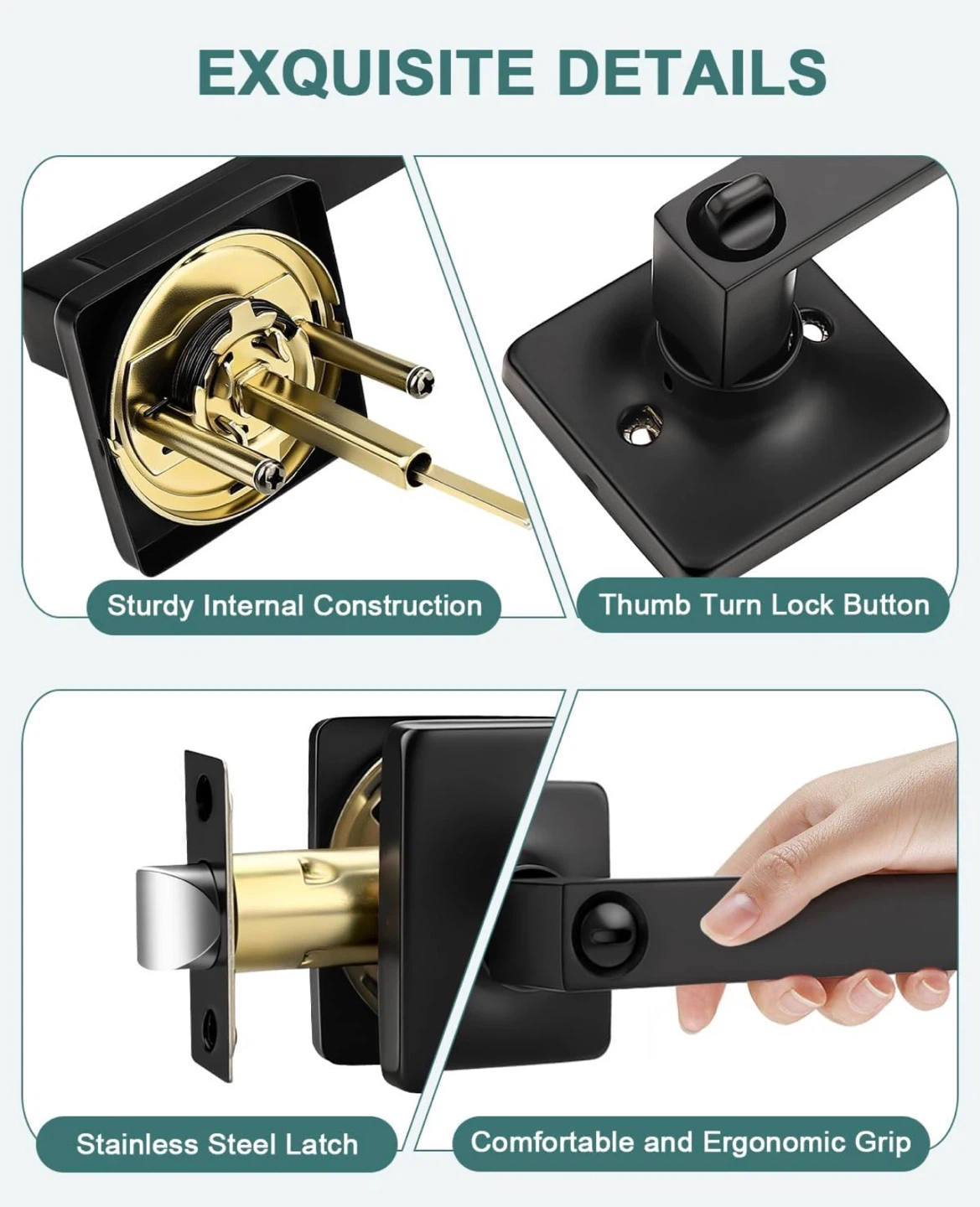 GOBEKOR 12 Pack Matte Black Door Handles - photo 5