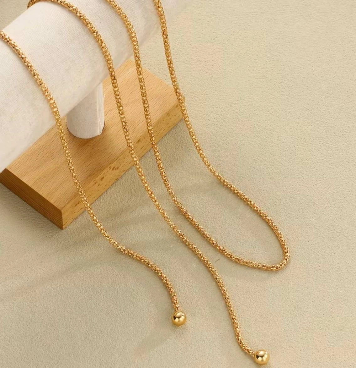 Gold-Toned Long Wrap Chain Necklace - photo 3