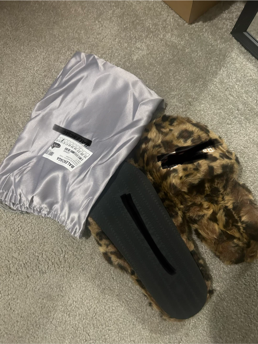 Balenciaga Leopard Fur Slides
