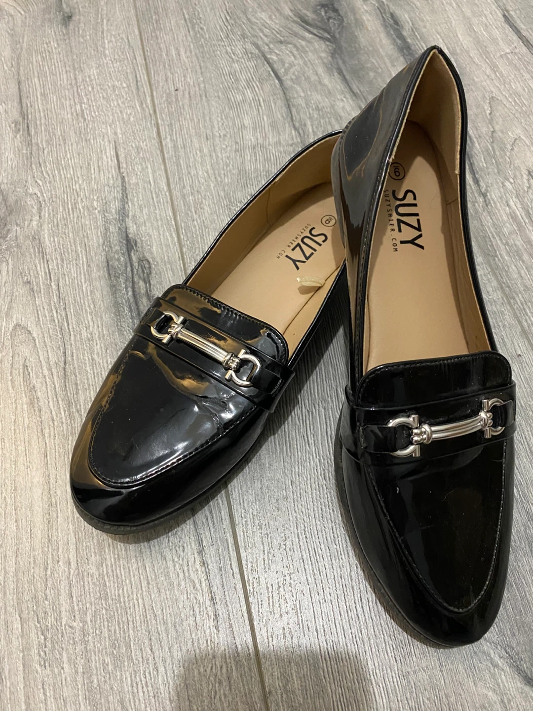 Suzy Black Patent Loafers