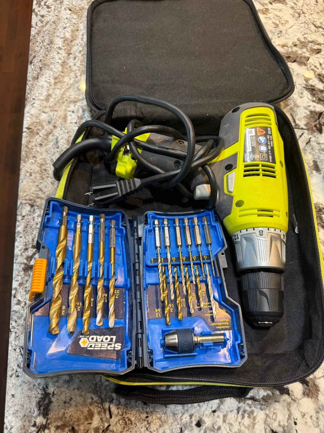Ryobi D47CG 3/8-inch Drill with SpeedLoad Plus Bits - photo 2