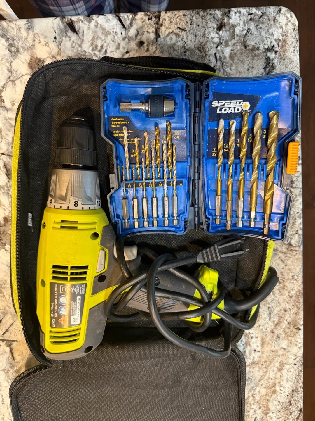 Ryobi D47CG 3/8-inch Drill with SpeedLoad Plus Bits - photo 3