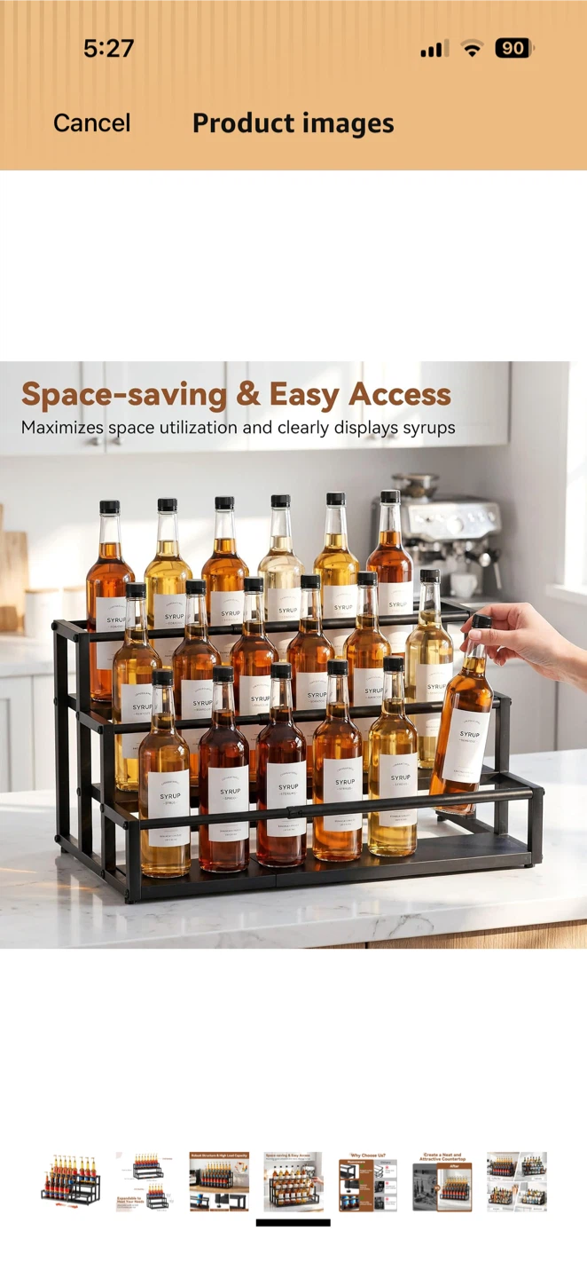 Expandable 3-Tier Countertop bottle Organizer
