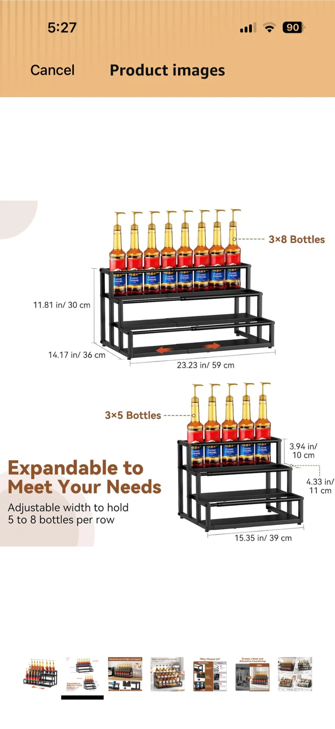 Expandable 3-Tier Countertop bottle Organizer - photo 2