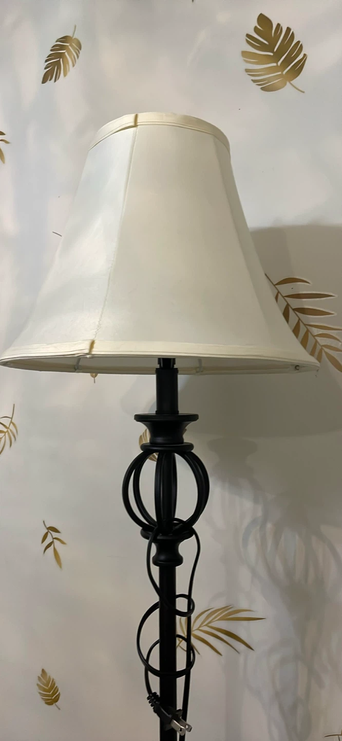 Black Floor Lamp with Cream Shade - photo 3