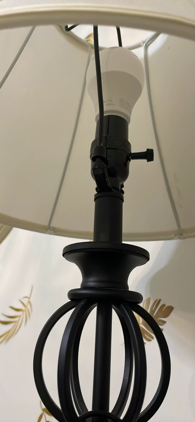 Black Floor Lamp with Cream Shade - photo 4