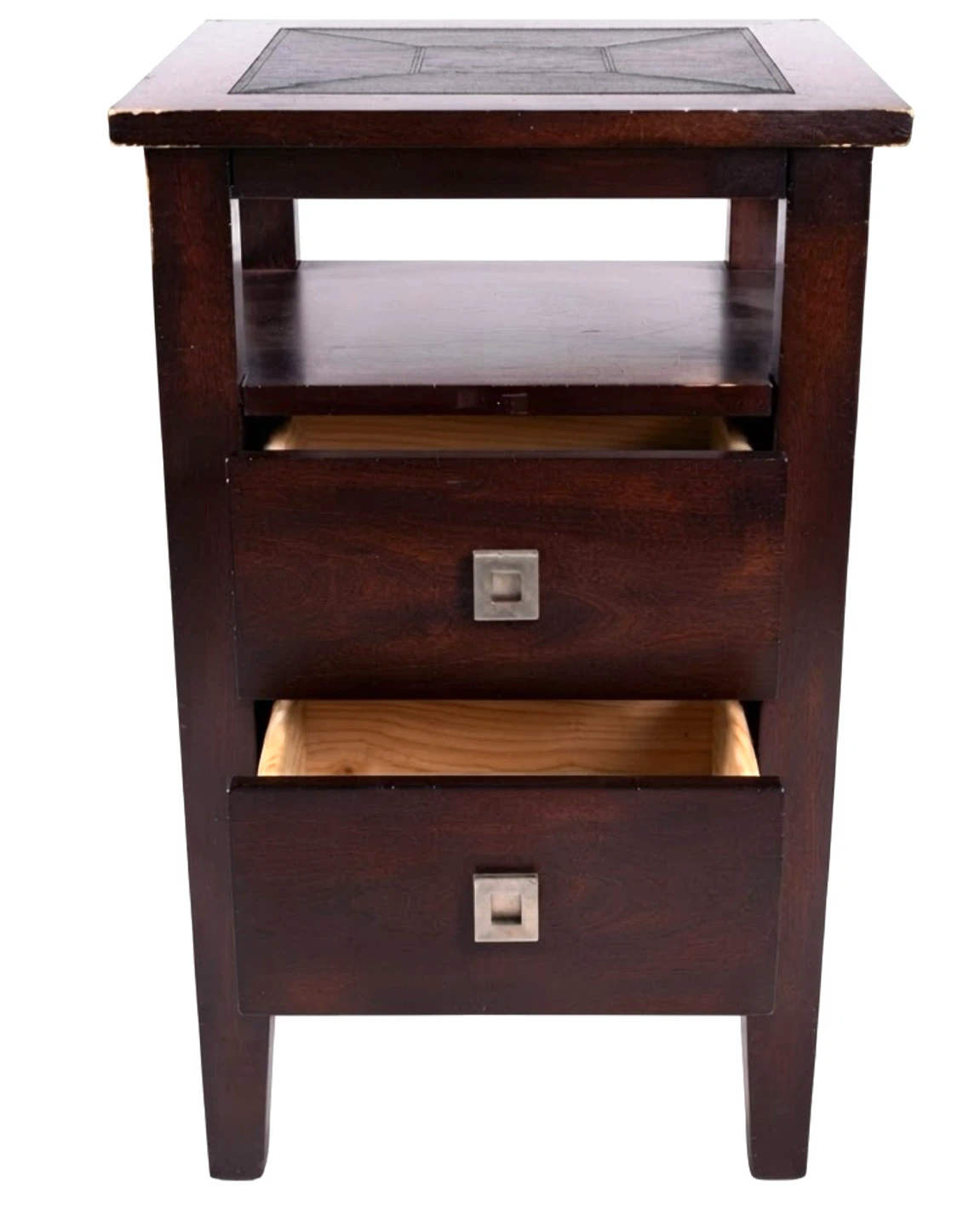 Vintage Crown Mark Matthew Cherry Wood End Table (2 drawers)