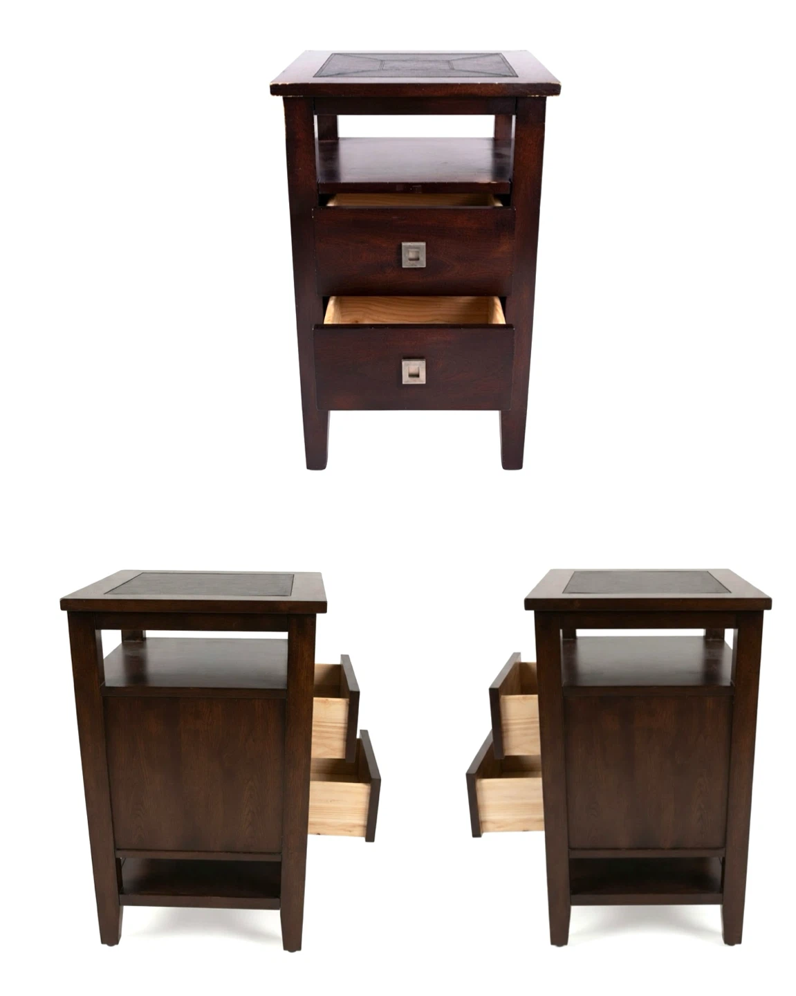 Vintage Crown Mark Matthew Cherry Wood End Table (2 drawers) - photo 5
