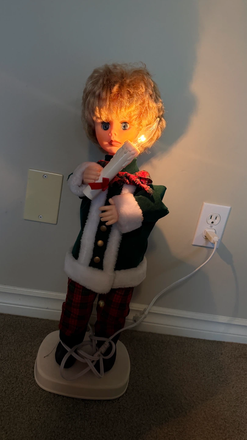 Vintage Lighted Christmas Elf Doll - photo 2