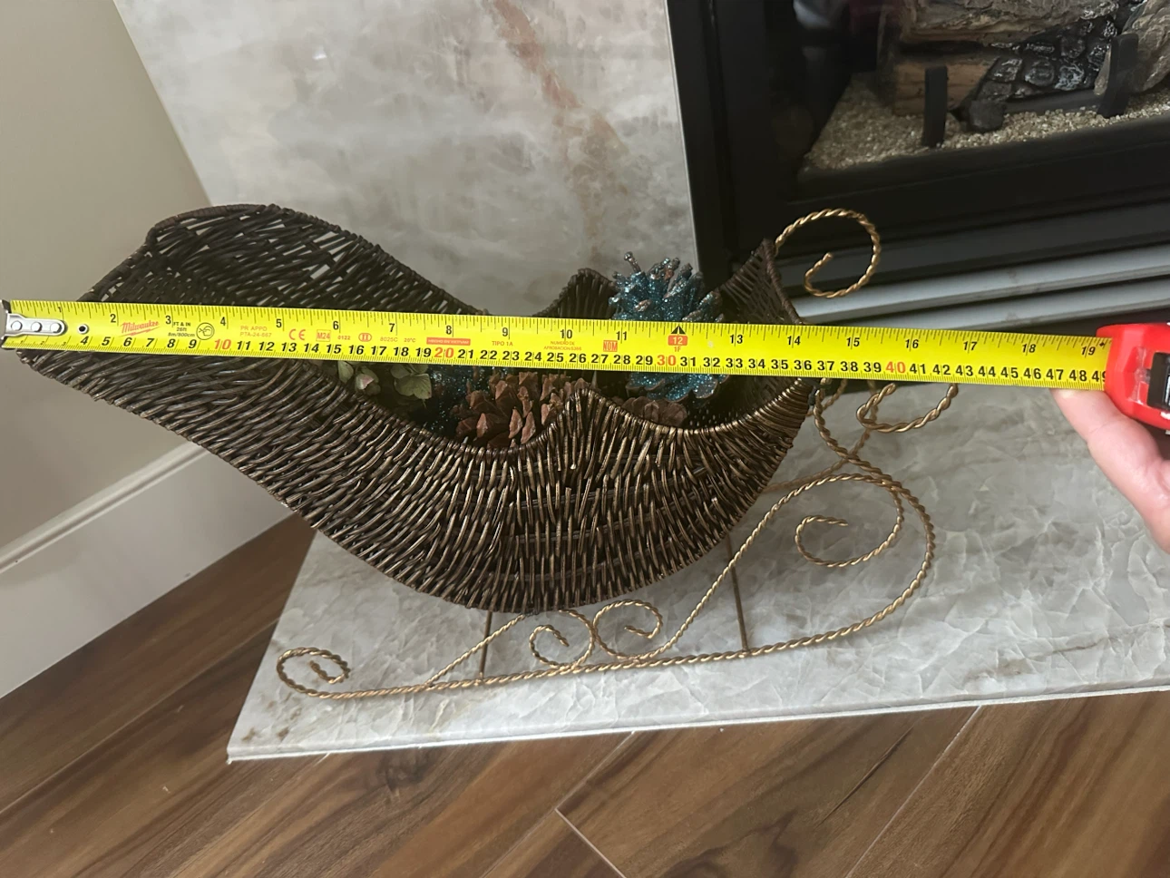 ⁠Rustic Dark Wicker Tabletop Sleigh Basket/Holiday-Doll Decor⁠ - photo 5