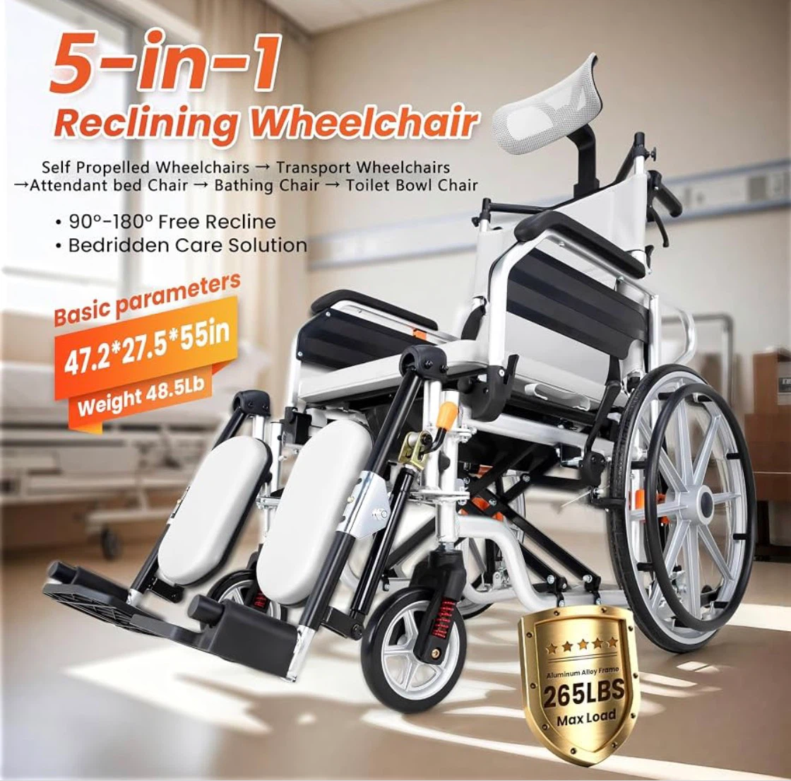 5-in-1 Reclining Wheelchair H-SG38 - photo 3