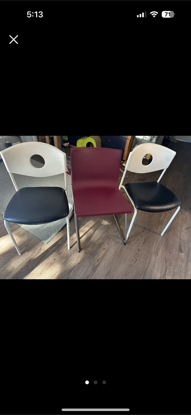 Set of 3 assorted chairs