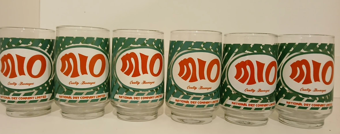 Set of 6 Vintage Mio 20th Anniversary Glasses