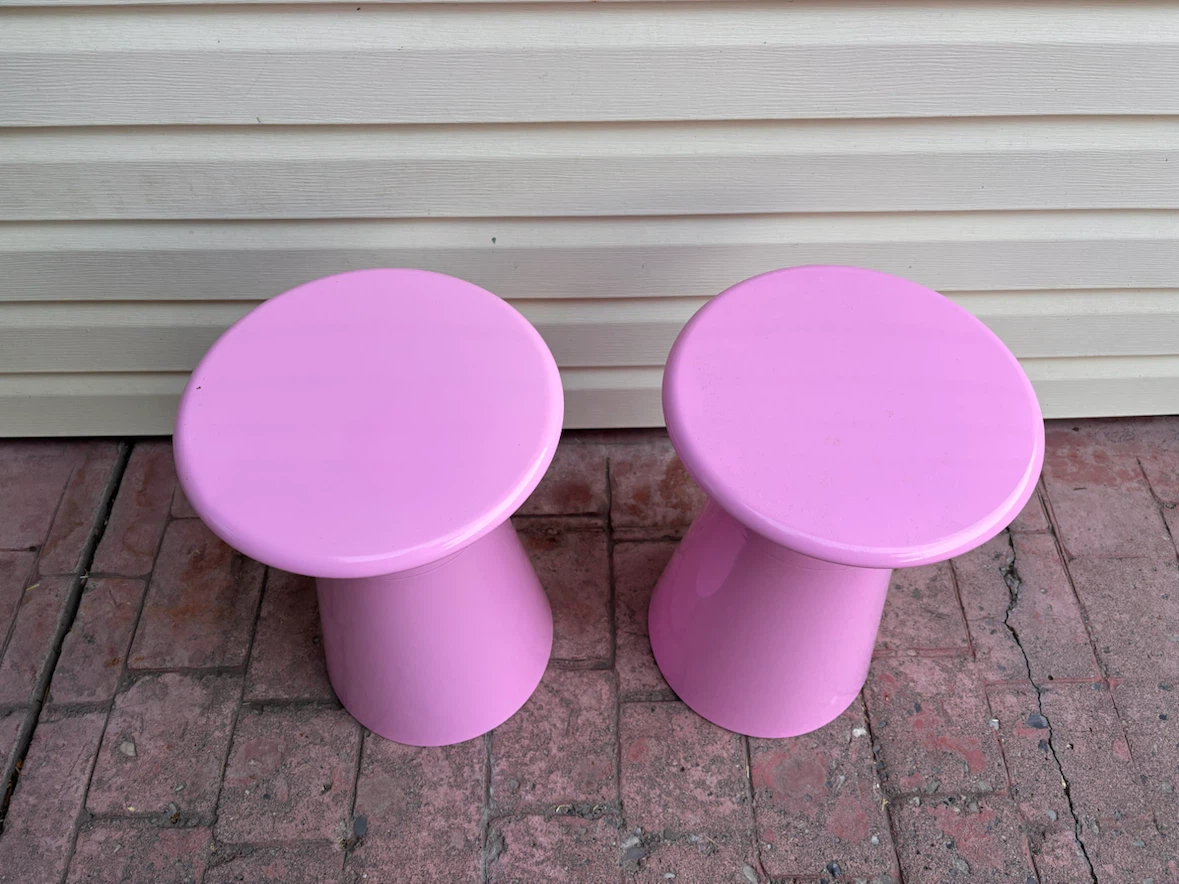 Two Pink Side Tables