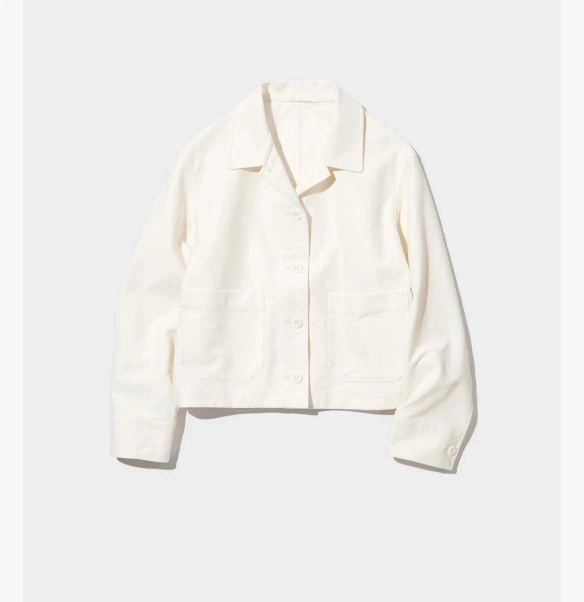 Uniqlo Cream Collared Button-Up Jacket