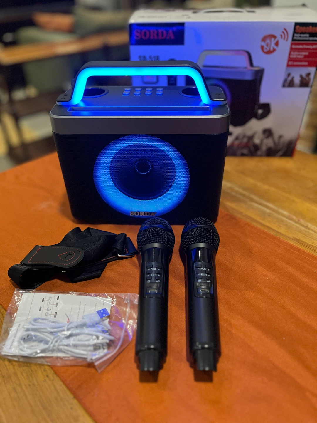 Karaoke Machine, 2 Microphones, Bluetooth, New