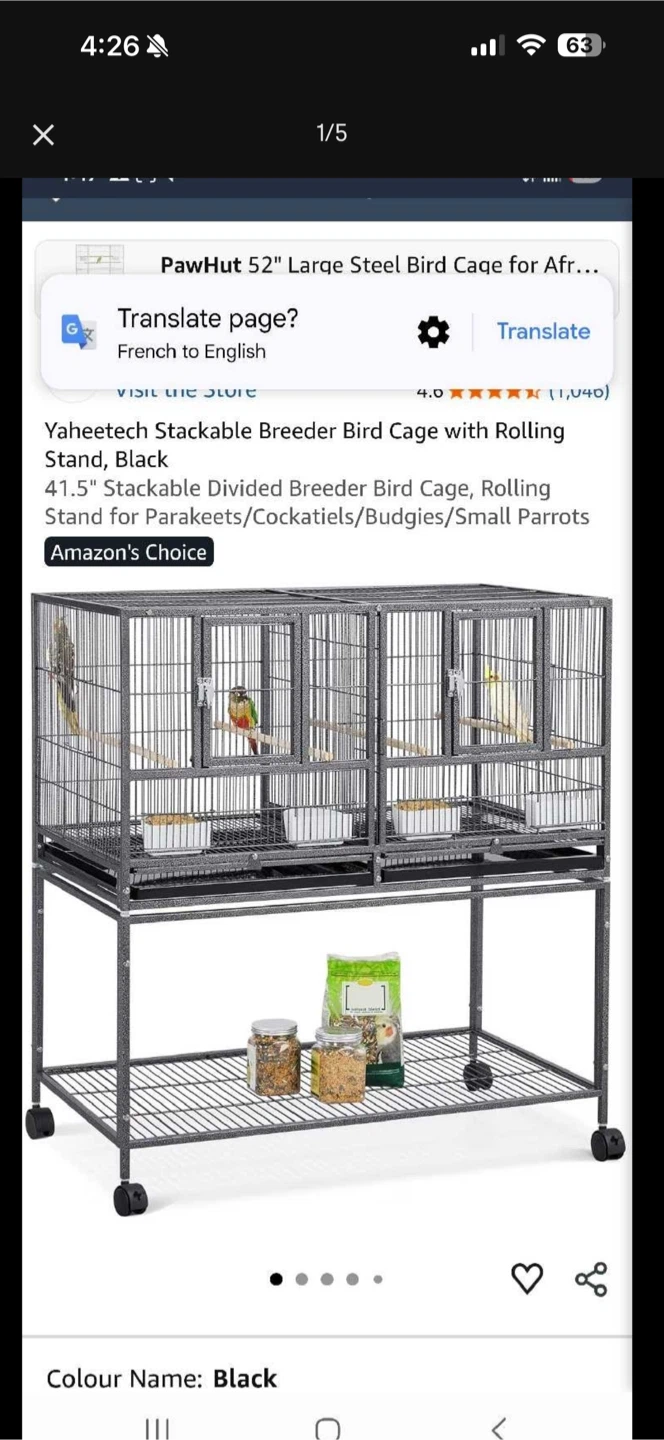 Yaheetech Stackable Breeder Bird Cage with Stand