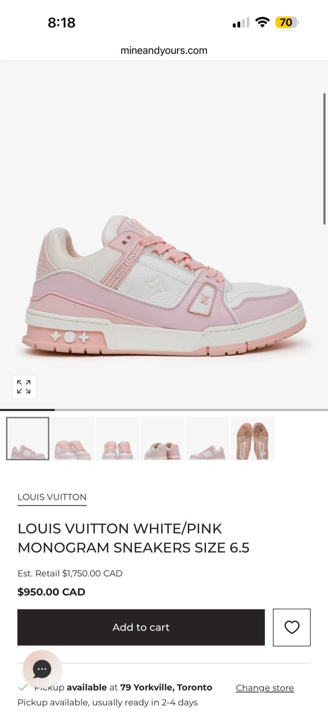 Louis Vuitton White and Pink Sneakers - photo 2